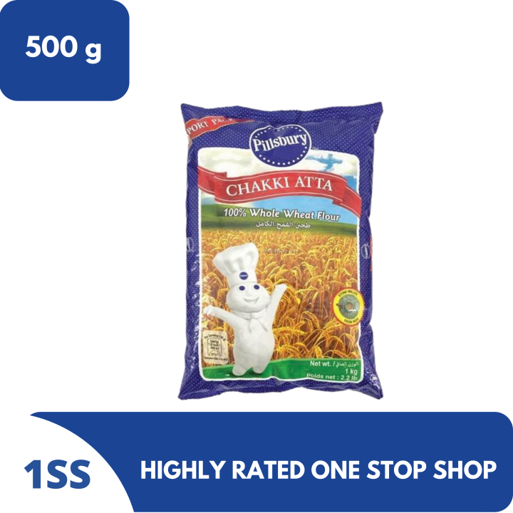 REPACKED No Original Packaging. Pillsburry Chakki Atta Masoor Dhal 100 Whole Wheat Flour, 500g