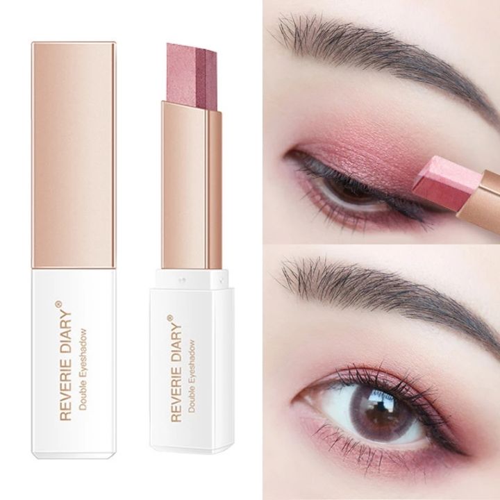 Gradient two-tone eyeshadow stick Waterproof and sweat-proof Not easy ...