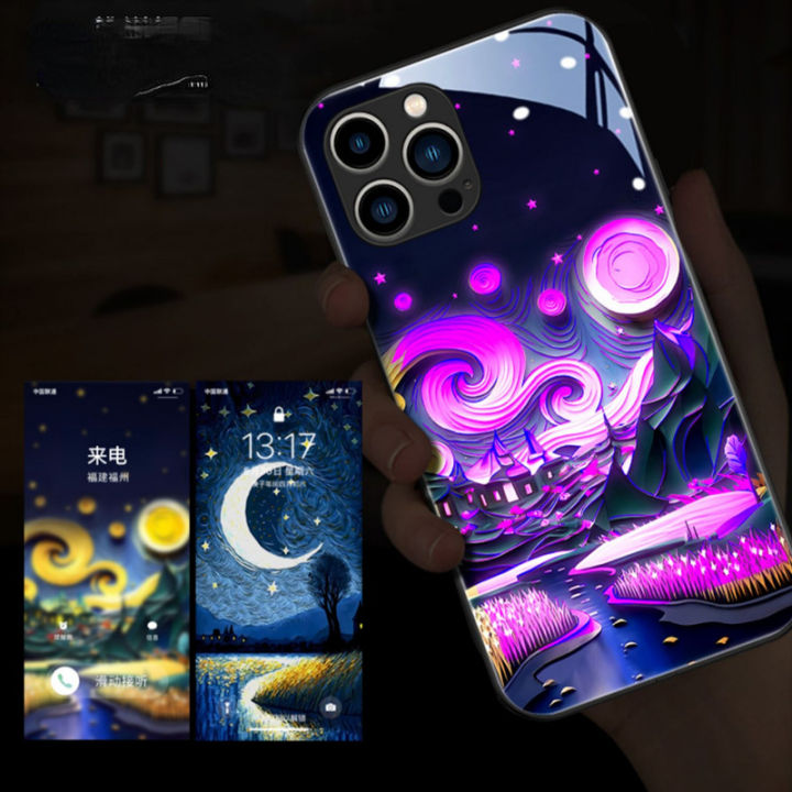 เคสโทรศัพท์ไฟสีสันสดใสไฟ-led-สำหรับเคสโทรศัพท์ซัมซุงเคสโทรศัพท์-s23-s23ultra-s23plus-s21plus-s22plus-s22ultra-s20fe-บวก-a72-a12-a71-a52-a51-a32-a21s-note10-10plus-note20ultra-a53ท้องฟ้าที่เต็มไปด้วยดว