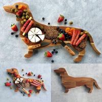 Dachshund Dog Dinner Plate Sausage Dog Dinner Plate Wooden Decorative Tray Table Party DIY Decorations kitchenware Funny Gift