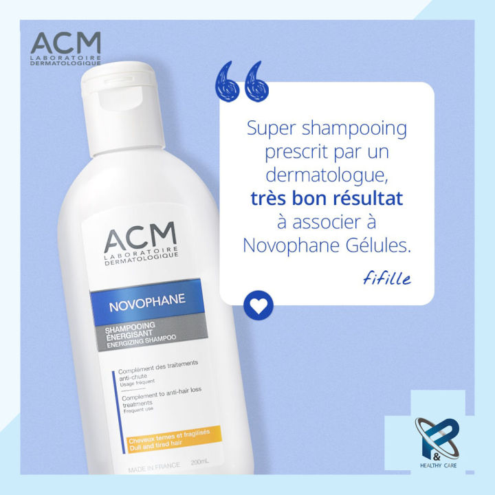 acm-shampoo-novophane-แชมพู-200-ml-ผมเงางาม-ผมยาวเร็ว-ลดการขาดหลุดร่วง-ผมไม่พันกัน-รักษารังแค-ของแท้-100