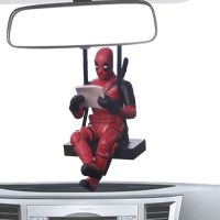 Creative Car Pendant Rearview Mirror Pendant Cute Reading Book Deadpool Pendant Funny Car Winging Interior Accessories