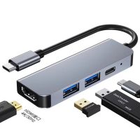 USB C to HDMI Adapter 4K 4 in 1 Type-C to HDMI / USB 3.0 Port + USB C Female Port Converter