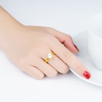 COD Gemstone ring, six-prong set with zircon gold plated ring, European and American style, womens fashion accessories