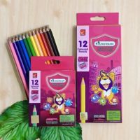 ดินสอสี ดินสอสีไม้ มาสเตอร์อาร์ต 12 สี แท่งสั้น/ แท่งยาว MasterArt Coloured Pencils 12 colors