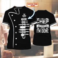 Hot Sale t shirt Custom Name Master Chef 3D All Over Printed Mens Summer Short sleeve O-Neck Unisex Casual sports T-shirt DX23