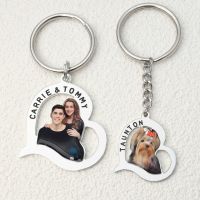 【CW】✳☎✑  Personalized Keychain Photo Custom Couples Picture Keyring Jewelry