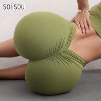 SOISOU New Nylon Yoga Womens Shorts Gym Cycling Elastic Tight Breathable V-shaped Hip Sports Shorts Womens Clothing 10 Colors