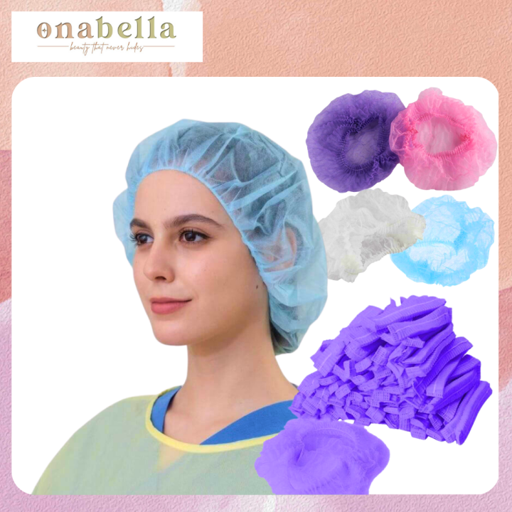 Disposable Head Cap /Hair Cap Disposable Nonwoven Bouffant Cap Hair Net Cap Elastic Free Size