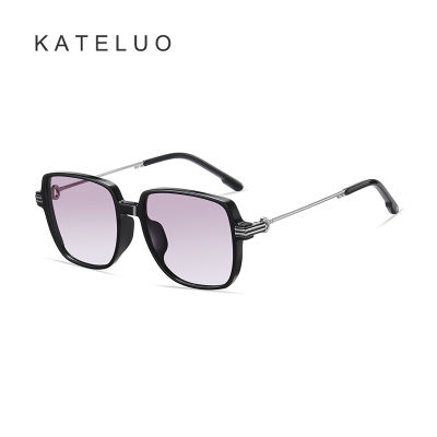 [มีกล่อง] KATELUO A0727 Unisex แว่นกันแดดโพลาไรซ์ TR90เบาสแควร์กรอบไล่โทนสีเลนส์แว่นตาธรรมดา