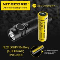 NITECORE หลอดตรง4400ลูเมนไฟฉาย LED E4K สว่างพิเศษของแท้ EDC แบบพกพาพร้อม21700 5000แบตเตอร์ชาร์จใหม่ได้ Mah กลางแจ้งโดยเฉพาะ