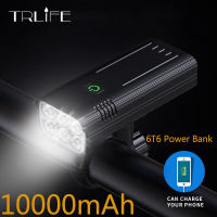 10000mAh 6*T6 Bike Light USB Rechargeable LED Bicycle Light IPX5 Waterproof Headlight MTB Flashlight Front Lamp as