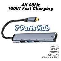 RYRA HDMI Type-c PD 100W USB 3.1 Hub High Speed Docking Station OTG Adapter USB-C Computer For PC Computer Accessories Multiport