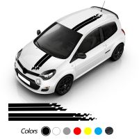 Car Hood Roof Decor Stickers Auto Racing Sport Styling Stripes Body Decal Accessories 4PCS For Renault Twingo Cliopcs