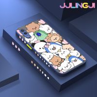 Jlingji เคสสำหรับ Xiaomi Redmi Note 7 Note 7 Pro Note 7S Note7ลายการ์ตูนรูปสัตว์ยิ้มดีไซน์ใหม่ขอบสี่เหลี่ยมด้านข้างบางกันกระแทกมีน้ำค้างแข็งโปร่งใสแข็งเคสมือถือปลอกซิลิโคนคลุมทั้งหมดเคสป้องกันกล้องนิ่ม