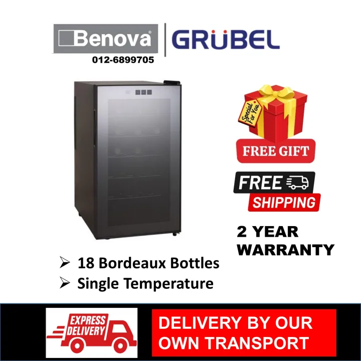(Pre Order) Grubel Wine Chiller GWCTP18BK (18 Bottles) Lazada