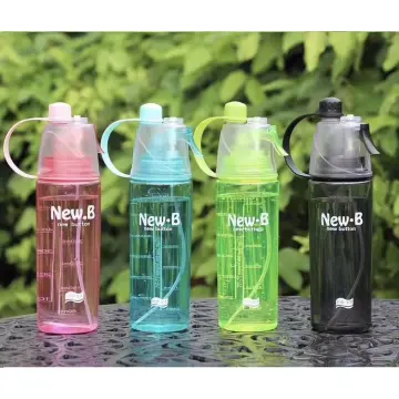 New 400/600Ml Solid Color Plastic Spray Cool Summer Sport Water