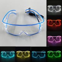 New Style EL Glasses with 3V EL Driver Transparent Flashing Glasses Multicolor functions Goggles LED Glasses for Glow Party