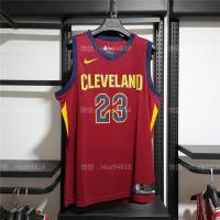 เสื้อคุณภาพสูง 【Feb】 Most popular Most Popular NBA͛ Original BASKETBALL Mens Jersey Cleveland Cavaliers 23 Lebrons Jamess Hot Pressing Retro City Edition Swingman Jerseys Wine Red