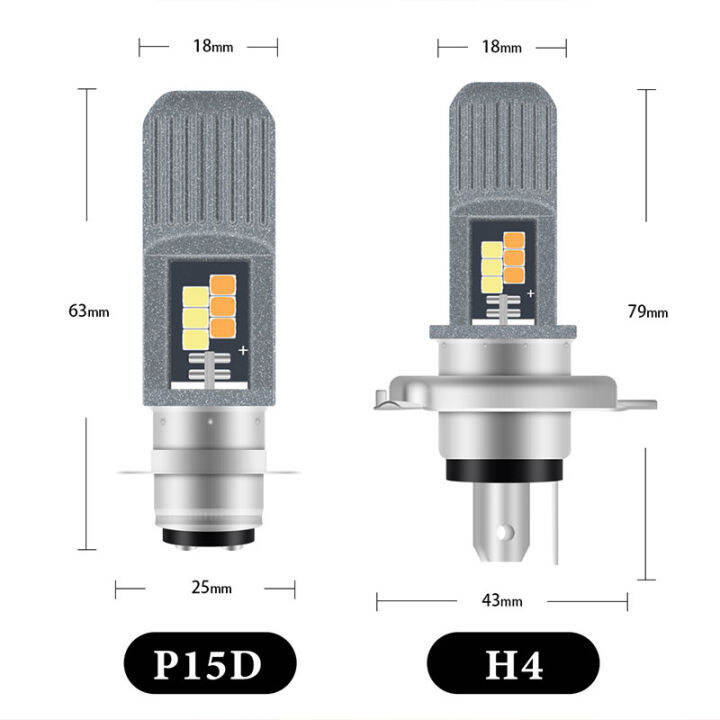 1pcs-t19-h6มอเตอร์-p15d-h4-led-ไฟฉายคาดศีรษะรถจักรยานยนต์-ba20d-h6m-e-จักรยานมอเตอร์ไฟหน้ารถจักรยานยนต์-dc-ac-12-80v-6000k-wbite-สีเหลือง-ex5-lc135-y125z