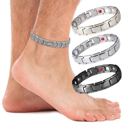 ใหม่ Mens Jewellery Magnetic Tpy สุขภาพ Anti-Snoring สร้อยข้อมือข้อเท้าสแตนเลสสำหรับผู้ชายปรับข้อเท้า Pulsera Hombre