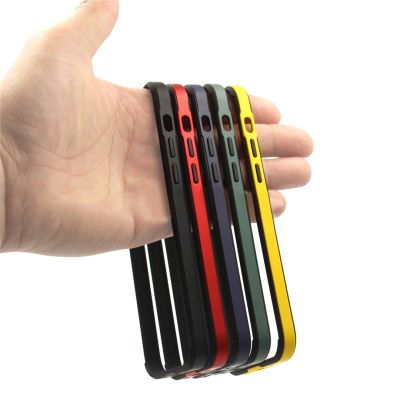 「16- digits」กันชนซิลิโคนบางสำหรับ Iphone 13 Pro Max 12มินิหรูหราบางยืดหยุ่นไม่ลื่นป้องกันการเคาะกรณีกรอบนุ่มสีดำสีฟ้าสีแดง