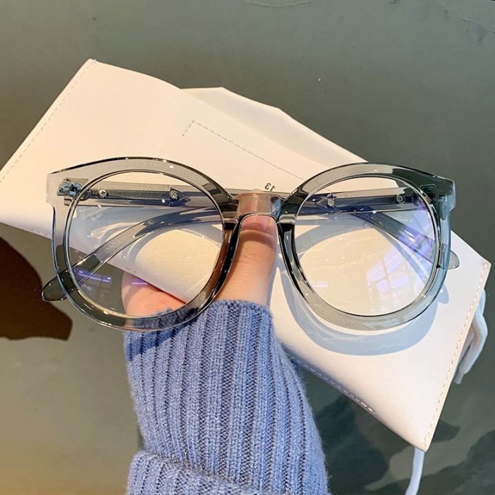 แว่นตากันแสงสำหรับผู้หญิงผู้ชายแว่นตาคอมพิวเตอร์แว่นตาแฟชั่นใสกรอบทรงกลม