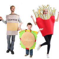 Children kid Hamburger Costume French Fries Chips Coffee Cup Costume 2021 Halloween Party Cosplay Funny Dress boys girls