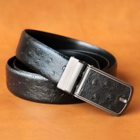 --npd230726♕ Men head layer cowhide leather belt without hole business casual male money automatically the glossy belt buckle father leather belt