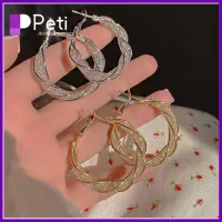 PETI JEWELLERY อุปกรณ์เสริมงานปาร์ตี้ เครื่องประดับแฟชั่นเครื่องประดับ ของขวัญเครื่องประดับอัญมณี สำหรับผู้หญิงผู้หญิง ต่างหูบิดเกลียว ต่างหูแบบห่วง ต่างหูกลวงบิด แกนห้อยตุ้งติ้ง