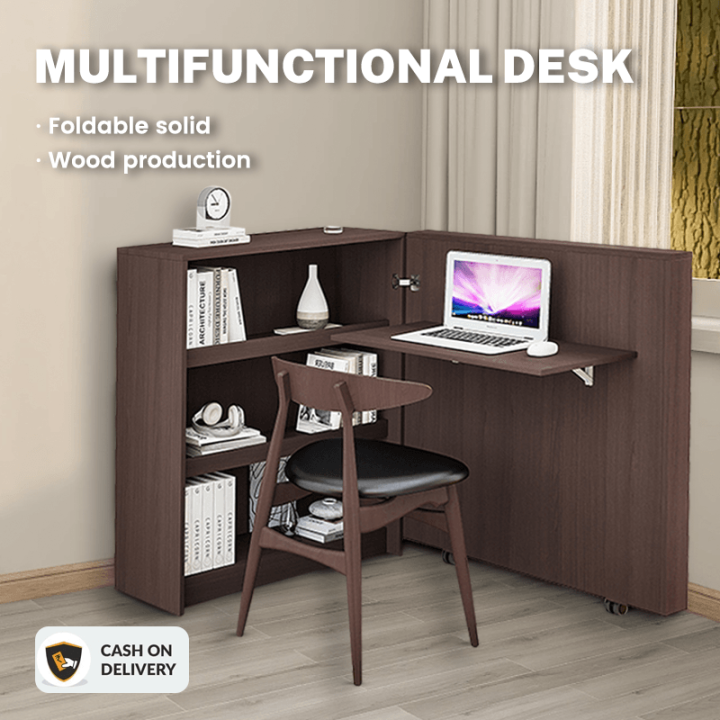 Home Grown computer table for desktop table for small room foldable office table bookshelf table