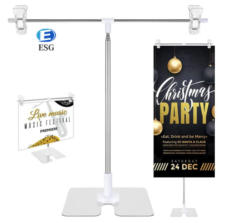 Adjustable Metal Banner Holder Table Top Banner Display Poster Stand T ...