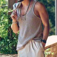 hot【DT】 2023  Knitted Men Loose Sleeveless Fashion Mens Streetwear for Male Knit Pullover