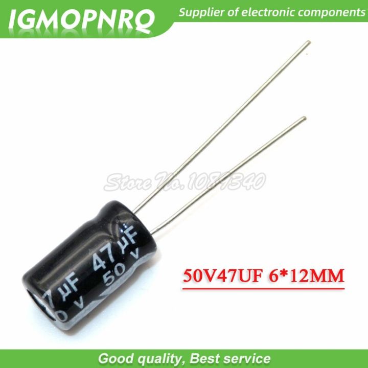 100PCS 50V 47UF 6*12 6X12MM 47UF DIP Aluminum electrolytic capacitors New Original Free Shipping