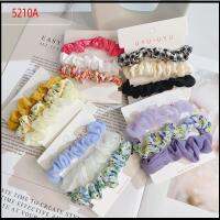 5210A 3pcs แฟชั่นสำหรับผู้หญิง ผ้าชีฟองเส้นด้าย scrunchies ที่มัดผม อีลาสติก ยางรัดผม ฤดูร้อนฤดูร้อนฤดูร้อน หางม้าหางม้า เชือกมัดผม สำหรับผู้หญิง