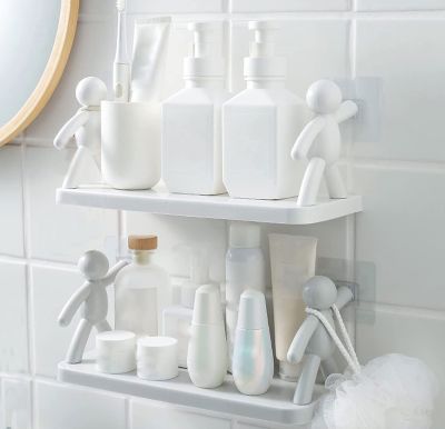 【CC】 Shelf Shower Storage Rack for Shampoo Organizer Shelves No Drilling Cosmetics Holder