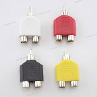 3.5mm RCA Jack 1 Male to 2 Female Y Splitter AV Audio Video Plug Adapter Double Connectors Accessories WB5TH