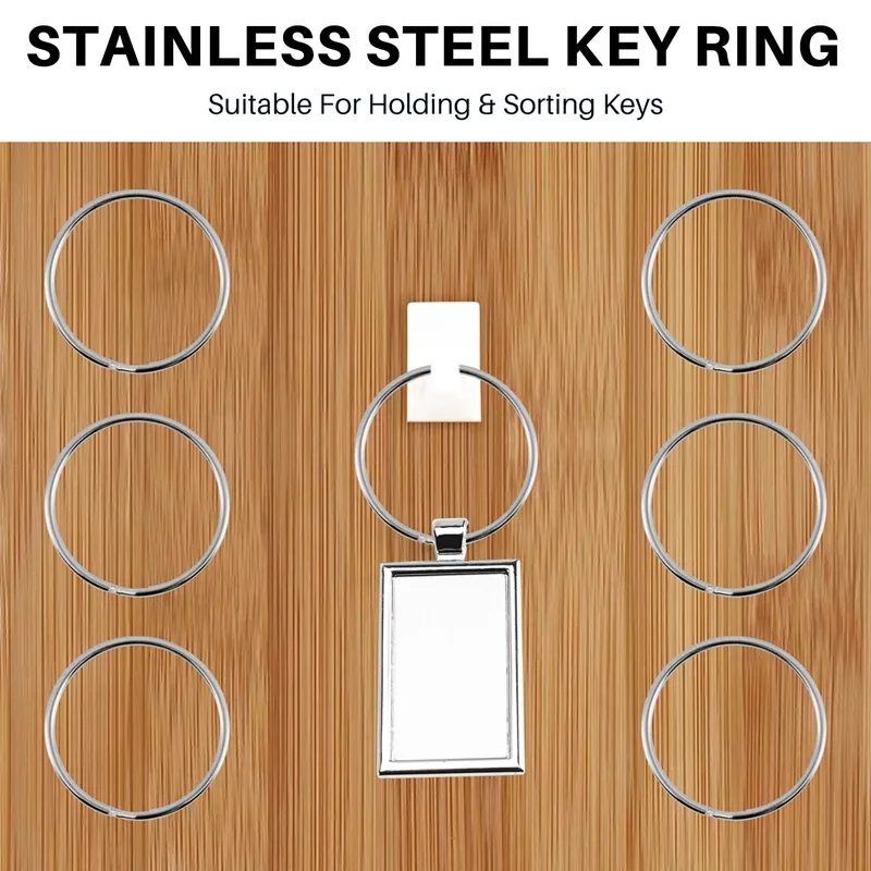 10X Quality 50Mm Keyring Split Ring Set Heavy Duty Large Nickel Key Loop  Sprung Hoop