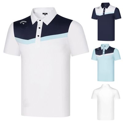 Golf sports summer mens quick-drying short-sleeved milk silk outdoor T-shirt breathable sweat-absorbing golf top tide Mizuno J.LINDEBERG Callaway1 Amazingcre Le Coq PXG1 DESCENNTE۞❅