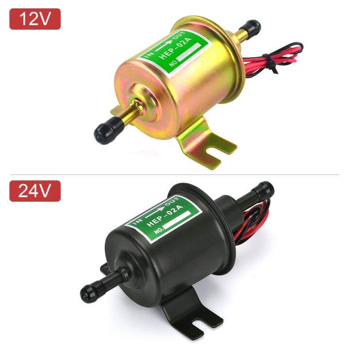 universal-24v-electric-fuel-pump-low-pressure-bolt-fixing-wire-diesel-petrol-hep-02a-for-car-carburetor-motorcycle-atv-gold