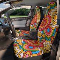 [HOT IUXKLKXLWSGH 551] Psychedelic Hippie Car Seat Covers Vintage Inspired Car Seat Accessory Retro Mod Car Decor Vehicle Hippie Van Seat Cover Car Gif