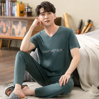 Plus Size 110KG Mens Sets Modal Home Clothes Shorts T Shirt With Trousers Solid Loose PJs Sleepwear Male Casual Pajamas Pants