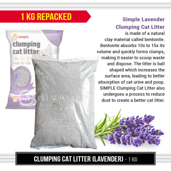 CHLOESimple Clumping Cat Litter (Lavender) Scent 1kg Lazada PH