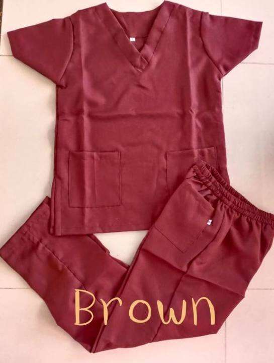 SCRUBSUIT//MEDICAL SCRUB SUIT UNIFORM/BROWN SCRUB SUIT Lazada PH