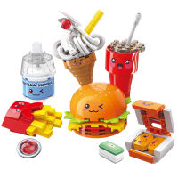 Qman Bricks Set DIY Building Blocks Food Burger ice cream Food Architecture Children Toys Toys Parts City Gifts for children
