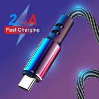 [Hot K] สายเคเบิล USB ชนิด C 2.4A สายชาร์จเร็วเครื่องชาร์จ USB-C สายไฟสำหรับ Huawei ข้อมูล P40 Mate 30 Xiaomi Redmi สำหรับ Samsung S21 S20 Poco