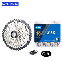 SUNSHINE 10 Speed Cassette KMC X10จักรยานชุดโซ่11-32T36T40T42T46T50T 10V MTB จักรยาน Freewheel จักรยานโซ่