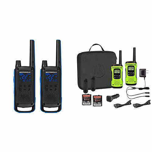 Motorola Talkabout T800 TwoWay Radios, 2 Pack, Black/Blue & T605