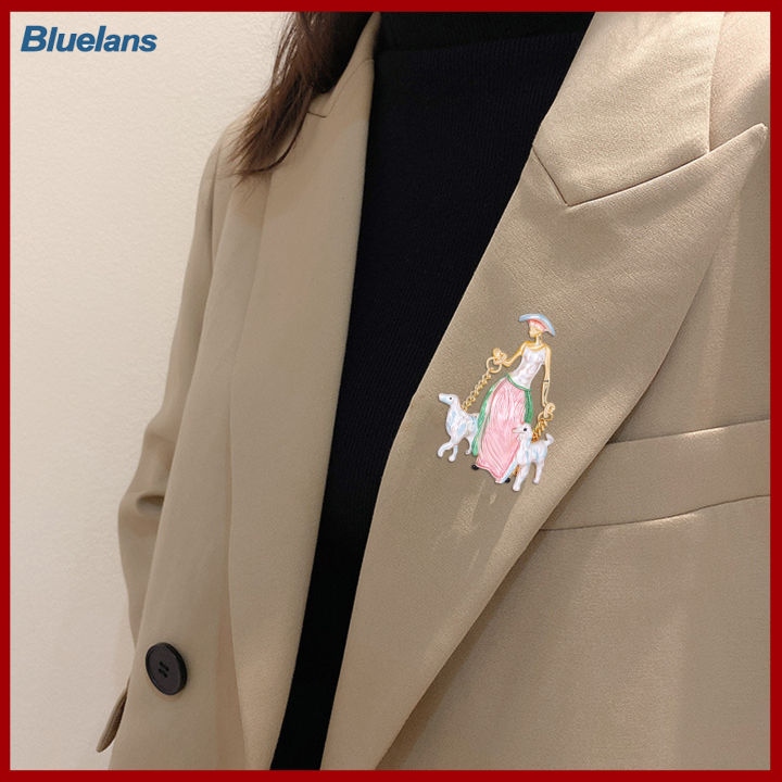 bluelans-เข็มกลัดผู้หญิงภาพระบายสีน้ำมันหยด-เข็มกลัดรูปกระเป๋าเคลือบรูปผู้หญิงของขวัญเครื่องประดับแฟชั่นหมุดปักสูทธุรกิจ