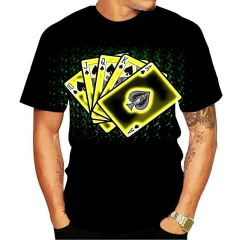 KYKU Brand Poker T shirt Playing Cards Clothes Gambling Shirts Las Vegas  Tshirt Clothing Tops Men